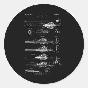 Archery Arrows Vintage Design - Compound Bow Tee Classic Round Sticker