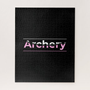 Archery Art Pink White Graphic Arch Jigsaw Puzzle