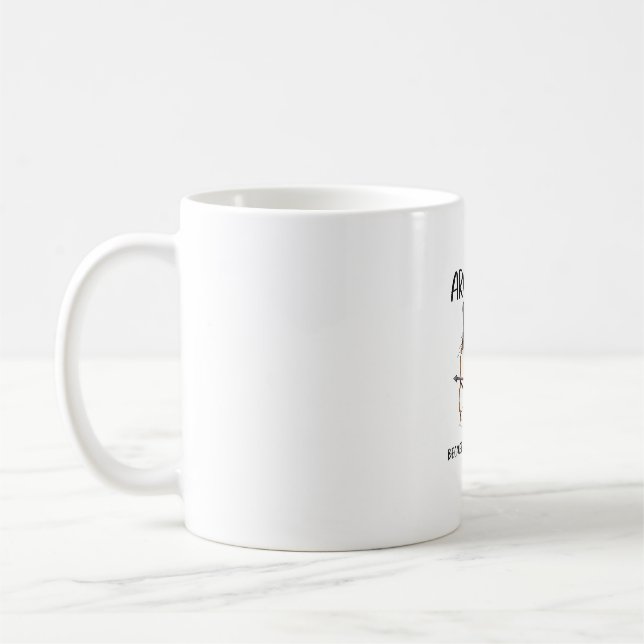 Archery because murder is wrong Funny cat archer  Coffee Mug (Left)