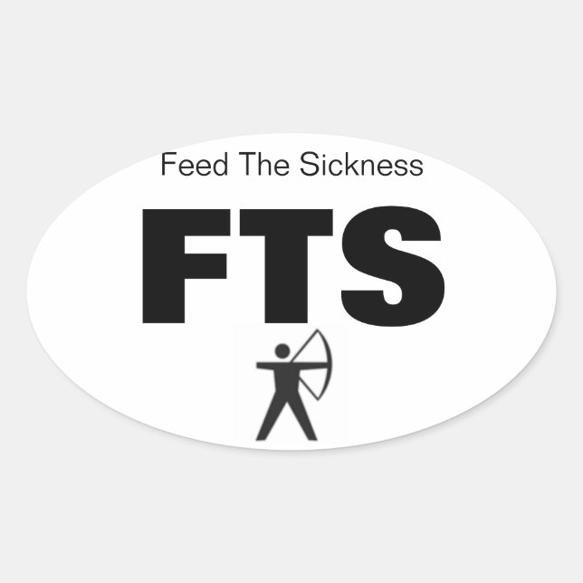 Archery Bow Hunting Feed the Sickness OVAL set (4) Oval Sticker (Front)