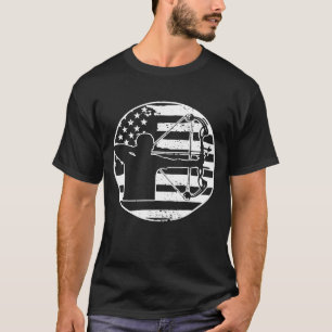 Archery Bow Hunting Usa American Flag 4th Of July T-Shirt