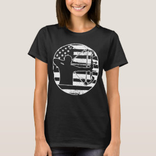 Archery Bow Hunting Usa American Flag 4th Of July T-Shirt
