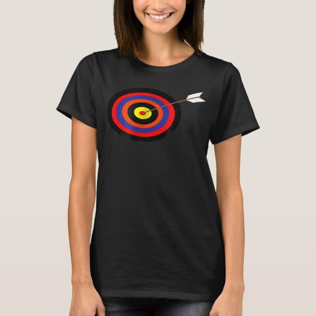 Archery Bullseye Hits The Spot Arrow On Targe T-Shirt (Front)