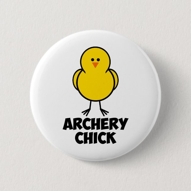 Archery Chick 6 Cm Round Badge (Front)