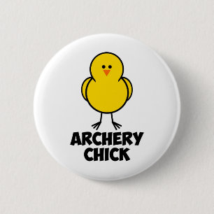 Archery Chick 6 Cm Round Badge