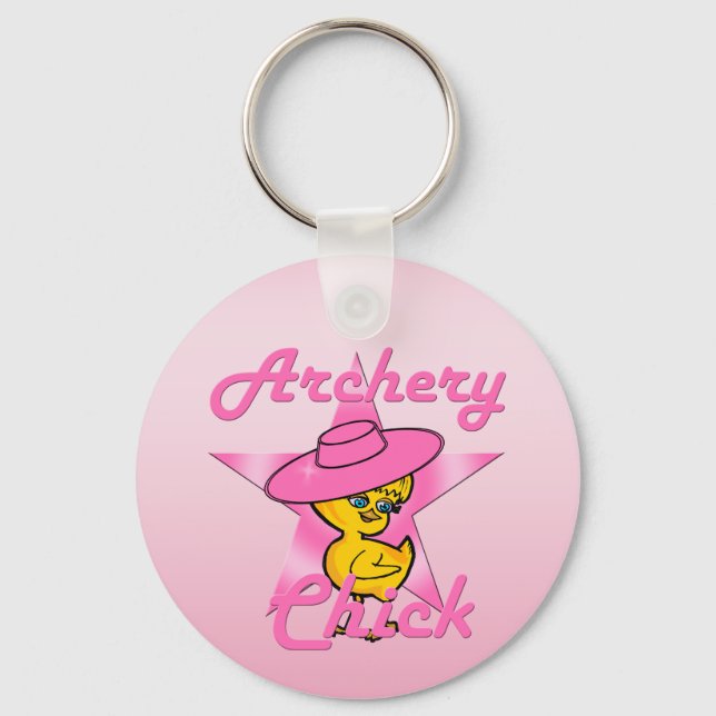 Archery Chick #8 Key Ring (Front)