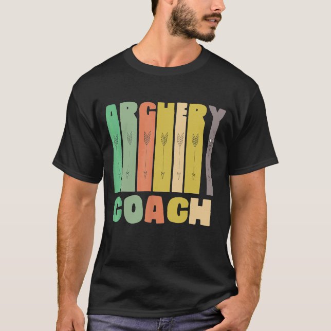 Archery Coach Retro Player Team Instructor   T-Shirt (Front)