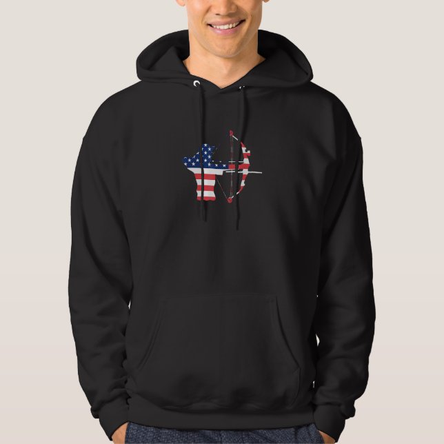 Archery Competition Compound Bow Arrow Archer Amer Hoodie (Front)