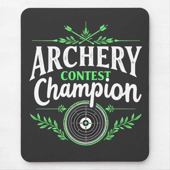 Archery Contest Champion Competition Bow And Arrow Mouse Mat (Front)
