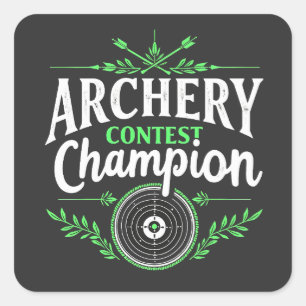 Archery Contest Champion Competition Bow And Arrow Square Sticker