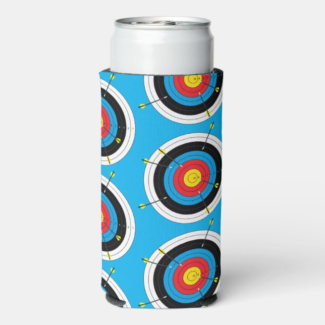 Archery Crossbow Target and Arrows Seltzer Can Cooler (Seltzer Back)