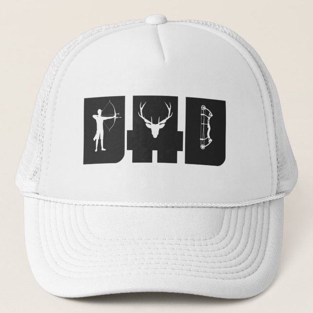 Archery Dad Archer Bow Hunting Hunter Trucker Hat (Front)