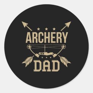 Archery Dad Bow Arrow Hunting Gift Shooting Race  Classic Round Sticker