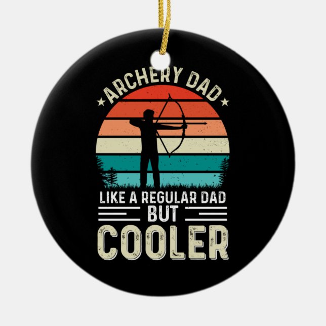 Archery Dad Ceramic Tree Decoration (Front)