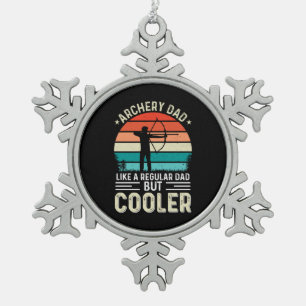 Archery Dad Snowflake Pewter Christmas Ornament