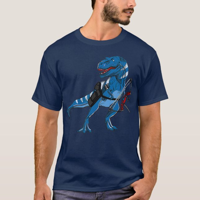Archery Dinosaur Tee Shirt Gifts Funny Trex with (Front)