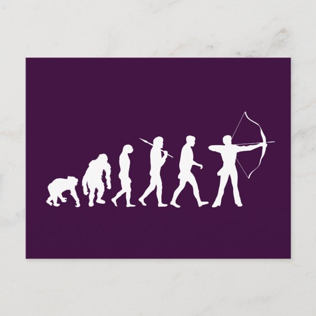 Archery Evolution of an Archery Bow and Arrow Postcard (Front)