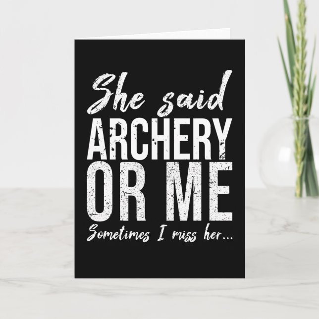 Archery funny sports gift idea card (Front)