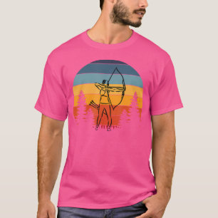 Archery Girl Archer Bow Longbow Hand Drawn T-Shirt