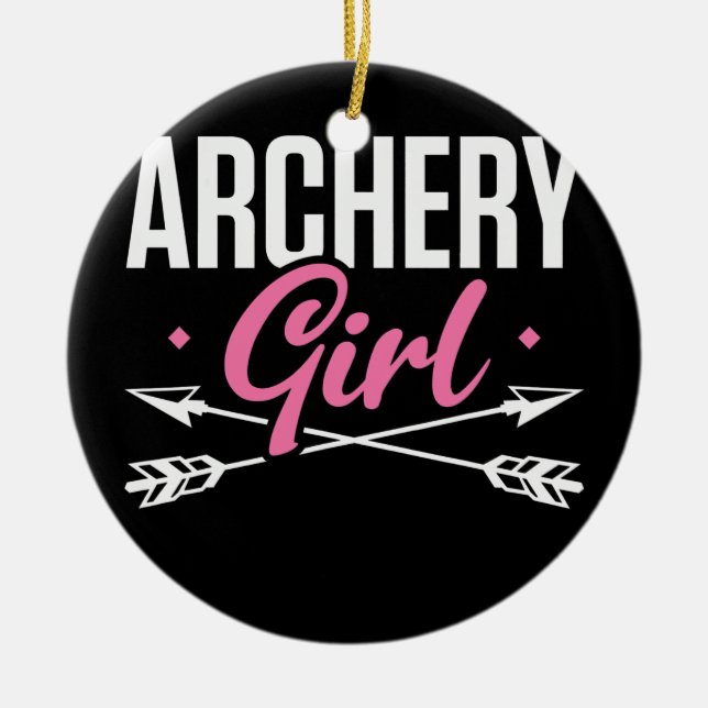 Archery Girl Archers Archery Moms Archery Ceramic Tree Decoration (Front)
