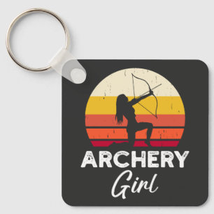 Archery Girl Bow and Arrow Key Ring