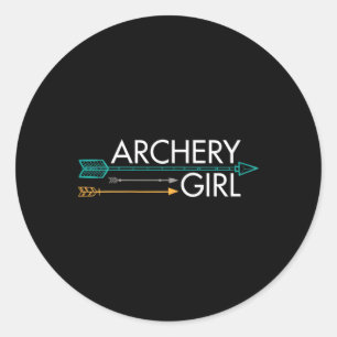 Archery Girl Classic Round Sticker