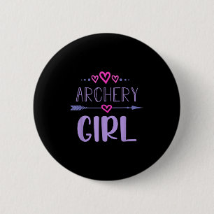 Archery Girl Female Archer Quote Cute Hearts Arrow 6 Cm Round Badge