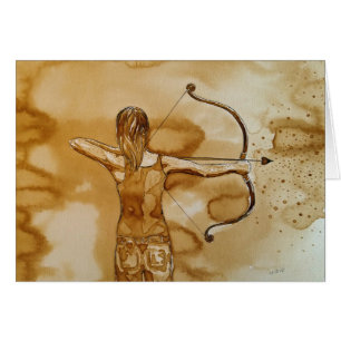 archery girl greeting card