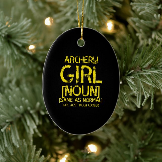Archery girl noun ceramic tree decoration (Tree)