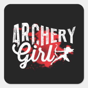 Archery Girl Square Sticker