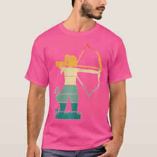 Archery Girl Woman Archer Bow Photo Art T-Shirt