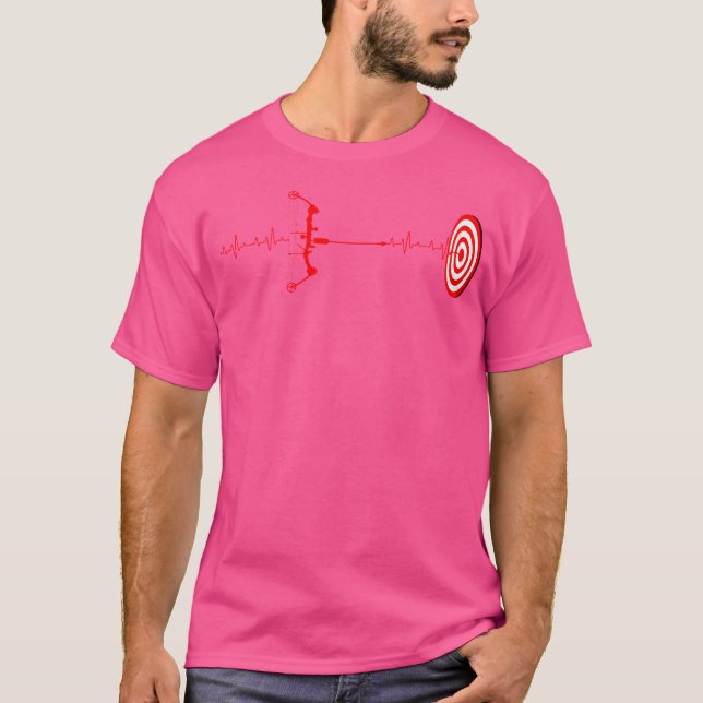 Archery Heartbeat Archery Bow Arrow T-Shirt (Front)