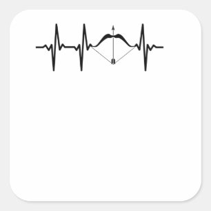 Archery Heartbeat Bow and Arrow Archer Square Sticker