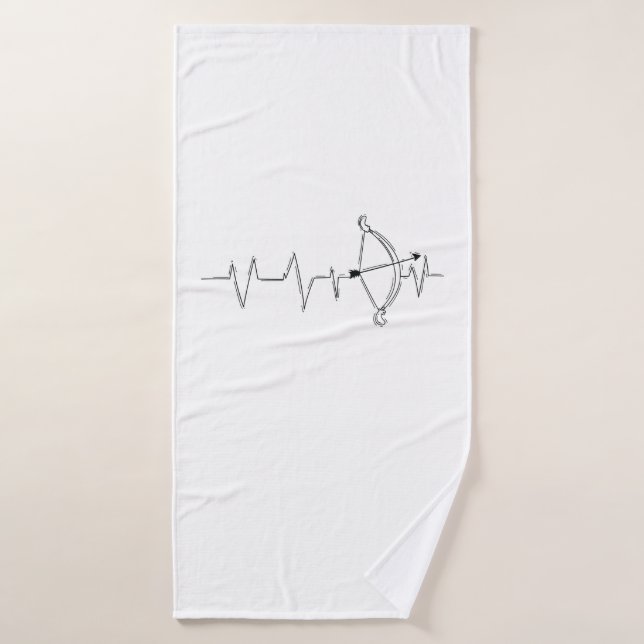 archery heartbeat for arrow and bow bath towel (Bath Towel)