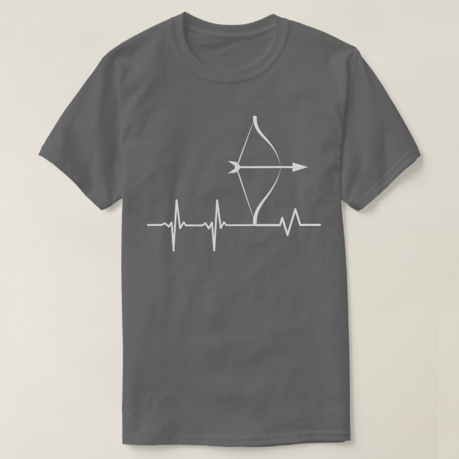 Archery Heartbeat Pulse Bow And Arrow T-Shirt (Design Front)