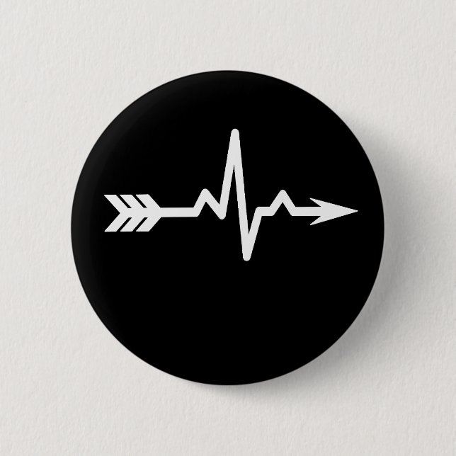 Archery Heartbeat Sports 6 Cm Round Badge (Front)