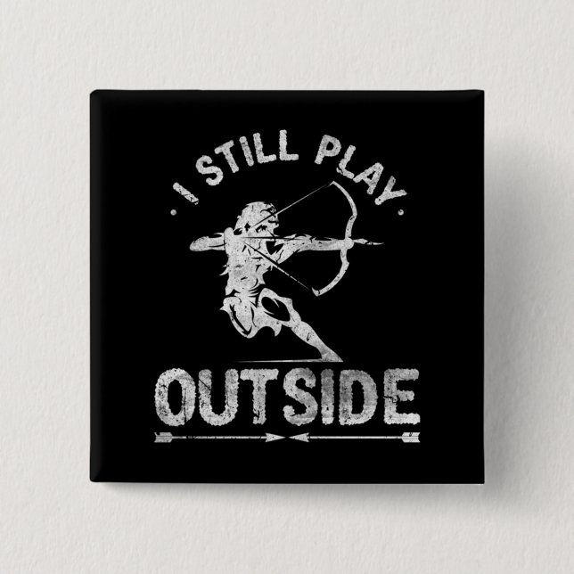 Archery Hunter Bow Hunting Distressed 15 Cm Square Badge (Front)