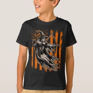 Archery Hunting Ghost Halloween Scary Costume Amer T-Shirt