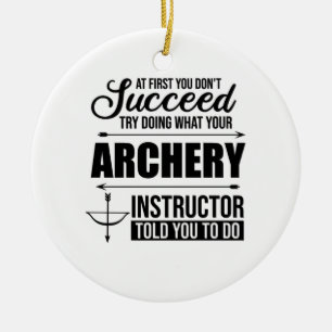Archery Instructor Coach Ceramic Tree Decoration