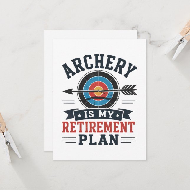 Archery Is My Retirement Plan Archer Invitation (Front/Back In Situ)