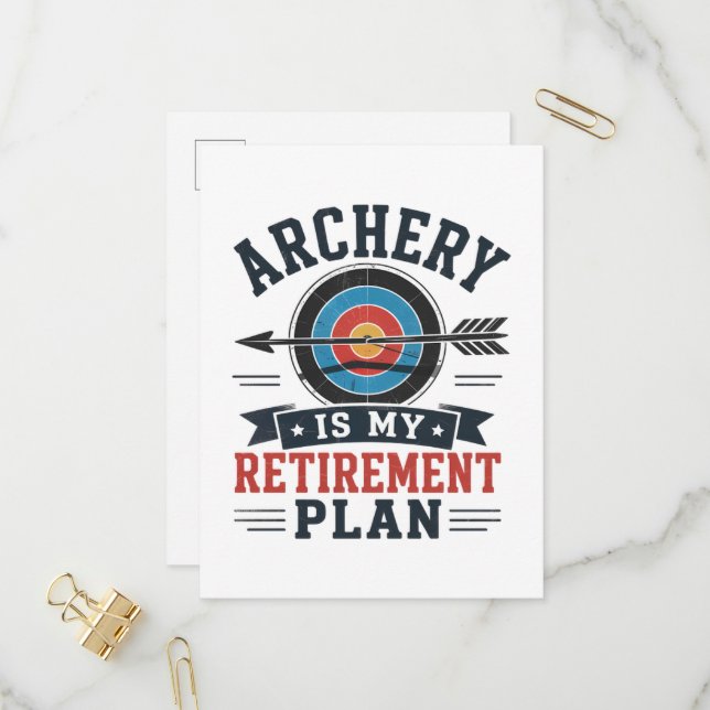 Archery Is My Retirement Plan Archer Invitation Postcard (Front/Back In Situ)
