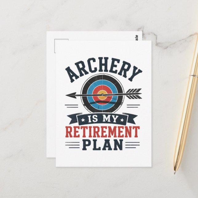 Archery Is My Retirement Plan Archer Postcard (Front/Back In Situ)