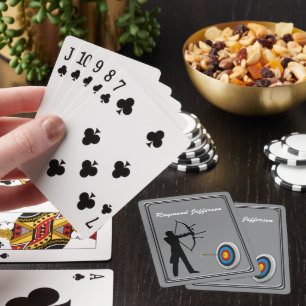 Archery Male Archer Silhouette and Target Playing Cards
