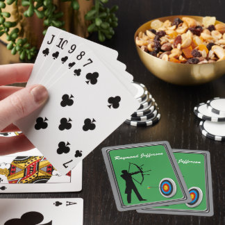 Archery Male Archer Silhouette and Target Playing Cards