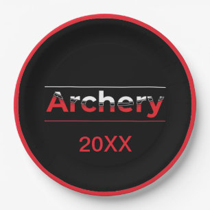 Archery Minimalist Modern Art - Graphic Arch  Paper Plate