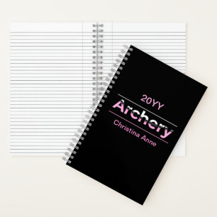 Archery Minimalist Modern Art - Pink Arch Notebook