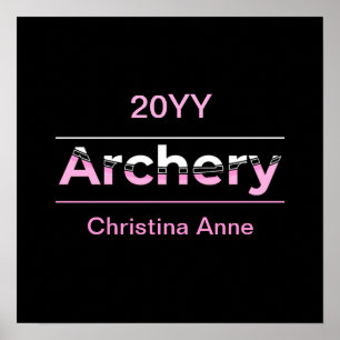 Archery Minimalist Modern Art - Pink Arch Poster