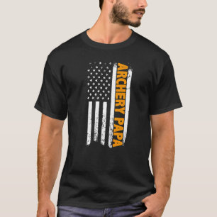 Archery Papa American Flag Father's Day Men's T-Shirt