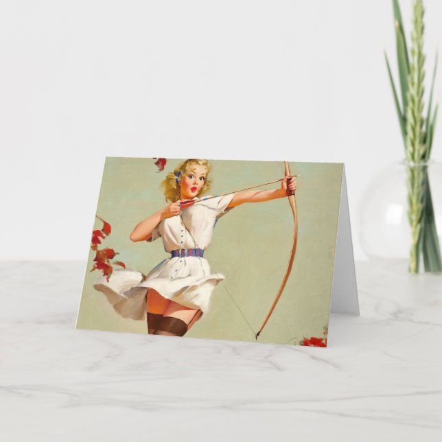 Archery Pin-Up Girl Card (Front)