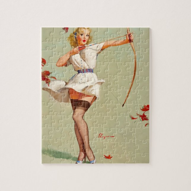 Archery Pin-Up Girl Jigsaw Puzzle (Vertical)